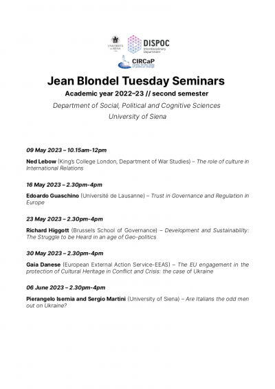 Jean Blondel Tuesday Seminars Jean Blondel Tuesday Seminars